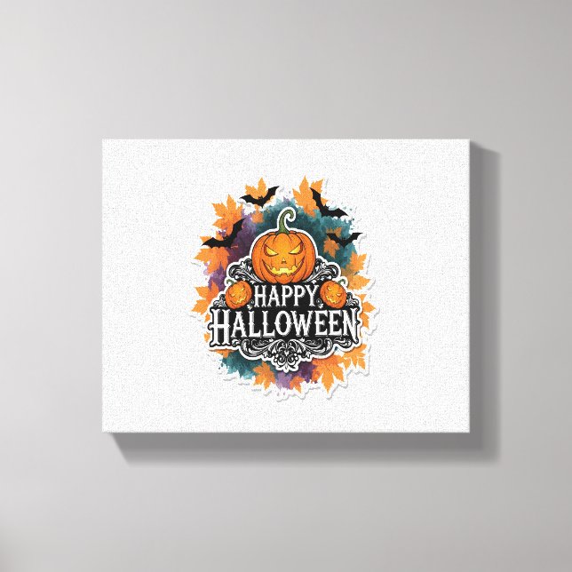Funny and Spooky Halloween Quotes Happy Canvas Print (Front)