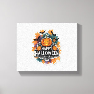Funny and Spooky Halloween Quotes Happy Canvas Print