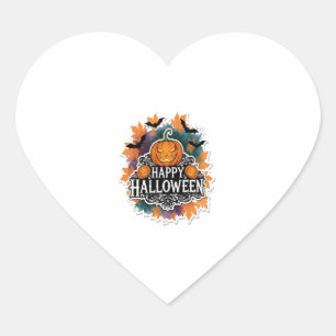 Funny and Spooky Halloween Quotes Happy Heart Sticker