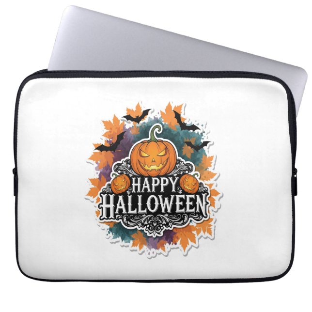 Funny and Spooky Halloween Quotes Happy Laptop Sleeve (Front)