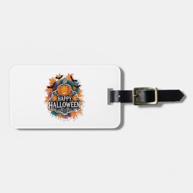 Funny and Spooky Halloween Quotes Happy Luggage Tag (Front Horizontal)