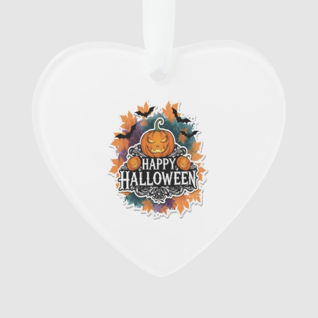 Funny and Spooky Halloween Quotes Happy Ornament (Front)