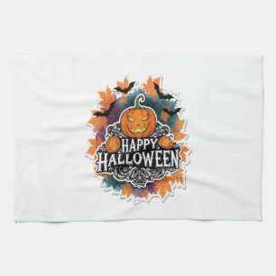 Funny and Spooky Halloween Quotes Happy Tea Towel