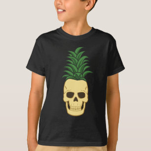 Funny and Spooky Pineapple Skull T-Shirt