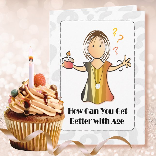 Funny and Sweet Cartoon Woman Birthday Card (Creator Uploaded)