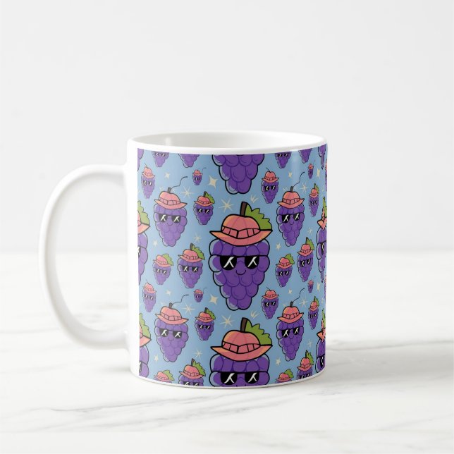 Funny and Unique Grape Design Coffee Mug (Left)
