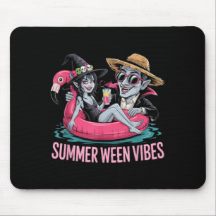 Funny and Witch Float Halloween Summer Ween Party Mouse Mat