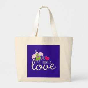 Funny Angel - All I Meet Is Love 2 Large Tote Bag