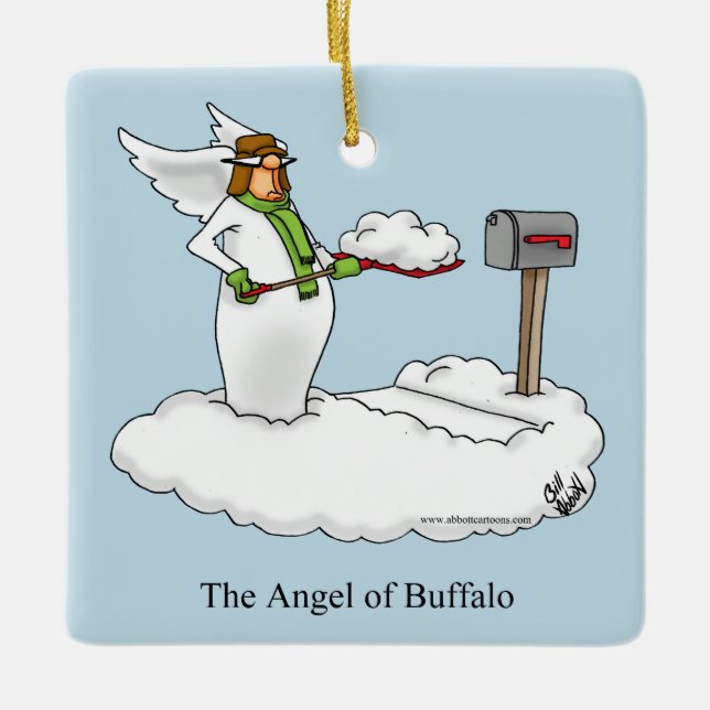 Funny Angel Of Buffalo Ornament (Front)