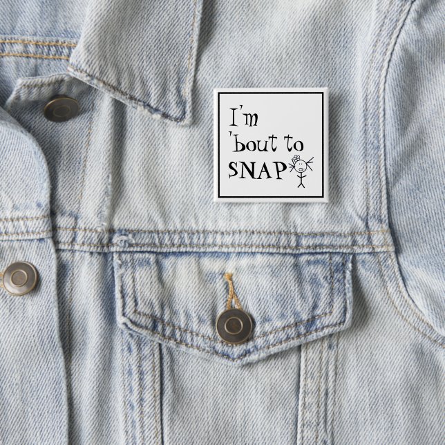Funny Anger Quote Stick Figure 15 Cm Square Badge (In Situ)