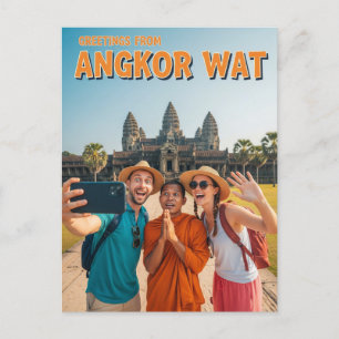 Funny Angkor Wat Cambodia Postcard
