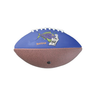 Funny angler fish cartoon american football