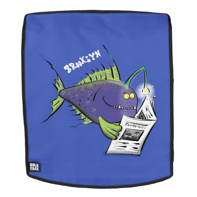 Funny angler fish cartoon backpack (Removable Face)
