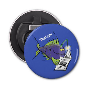 Funny angler fish cartoon bottle opener