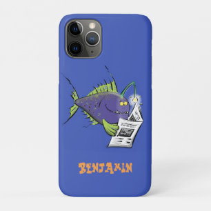 Funny angler fish cartoon iPhone 11 pro case