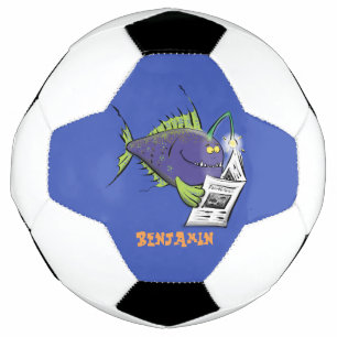 Funny angler fish cartoon football