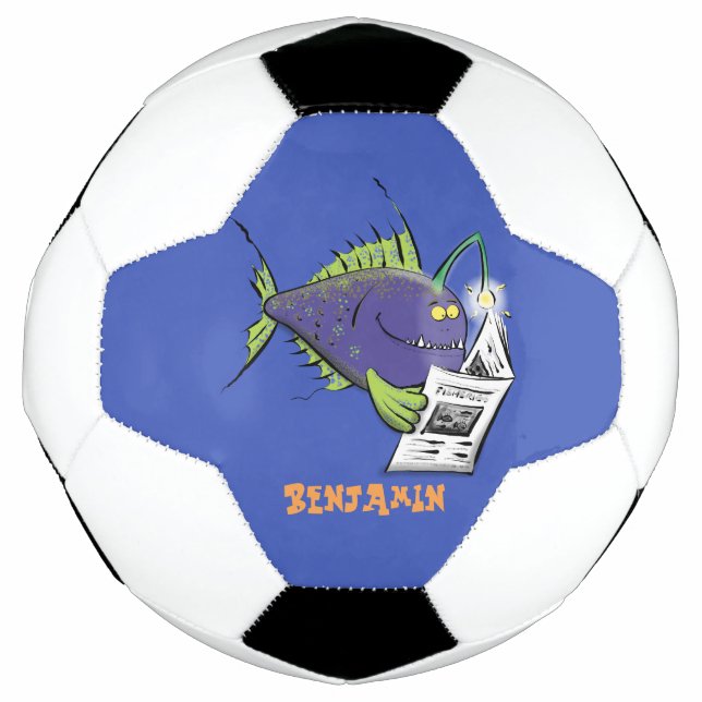 Funny angler fish cartoon football (Front)
