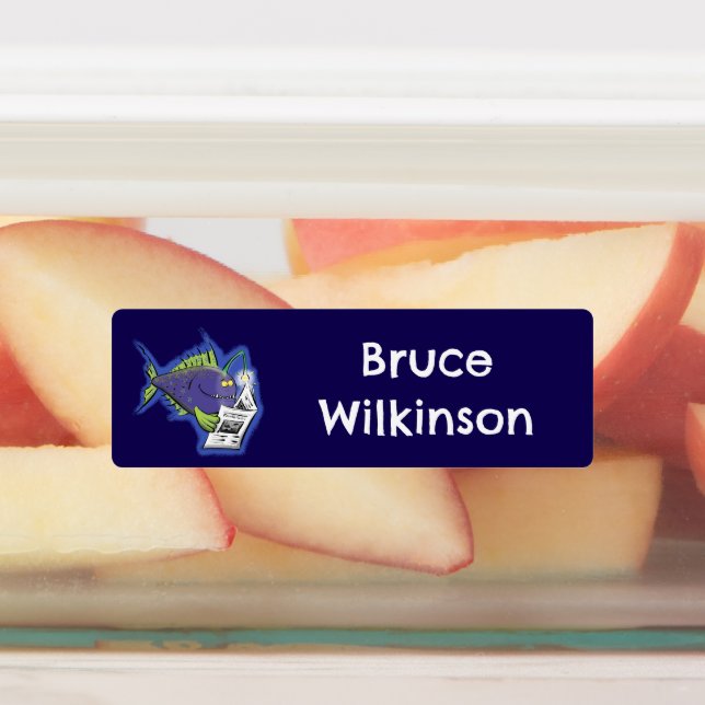 Funny angler fish cartoon personalised (Affixed)