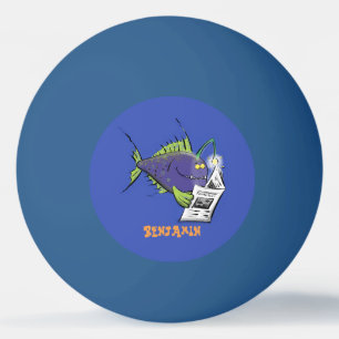 Funny angler fish cartoon ping pong ball