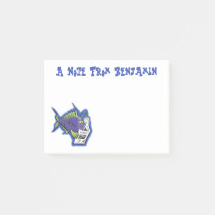 Funny angler fish cartoon post-it notes