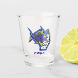 Funny angler fish cartoon  shot glass