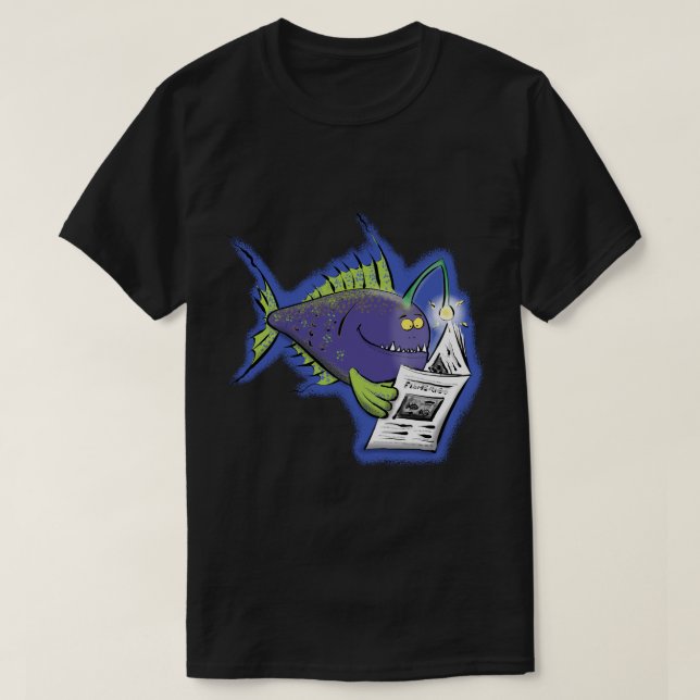 Funny angler fish cartoon T-Shirt (Design Front)