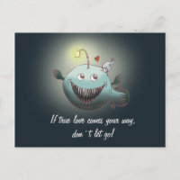 Funny angler fish love valentine´s