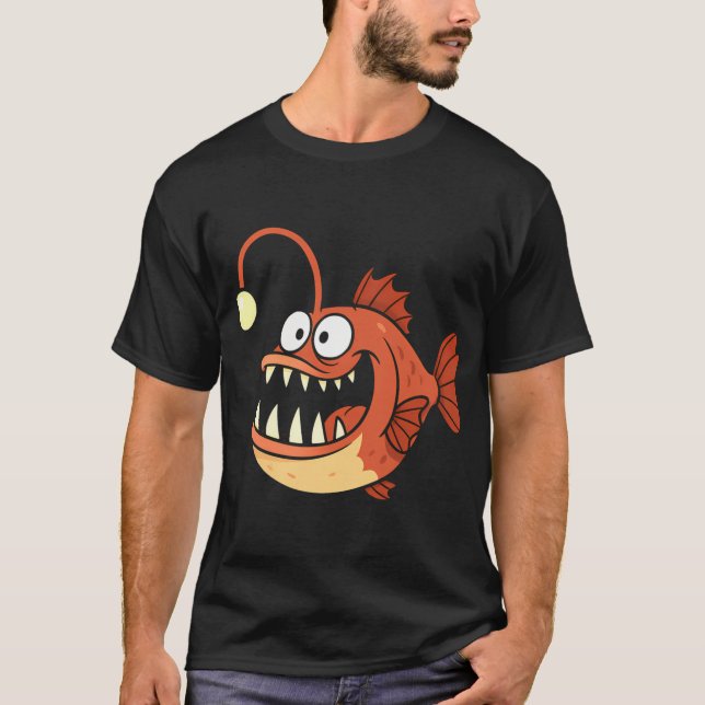 Funny Anglerfish Deep Sea Creature Design T-Shirt (Front)