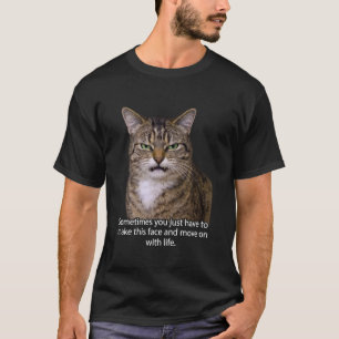 Funny Angry Annoyed Cat Face Meme Unimpressed Tabb T-Shirt