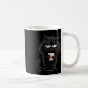 Funny Angry Black Cat Tee Cute Coffee Lover Men Wo Mug