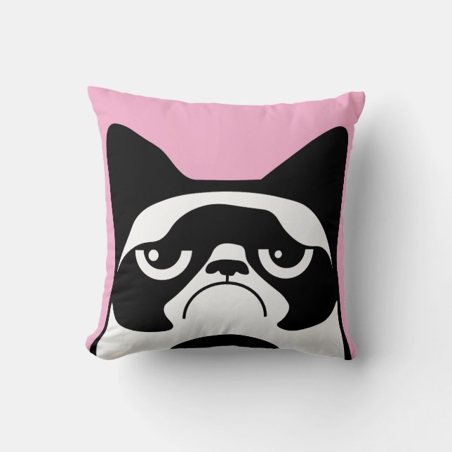 Funny Angry Cat Cushion (Front)