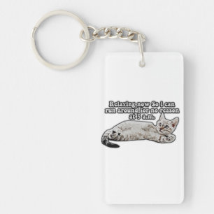 Funny angry cat meme for cat owners & lovers key ring