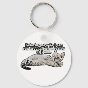 Funny angry cat meme for cat owners & lovers key ring