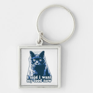 Funny angry cat meme for cat persons and owners key ring