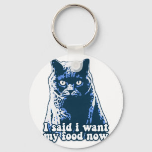 Funny angry cat meme for cat persons and owners key ring