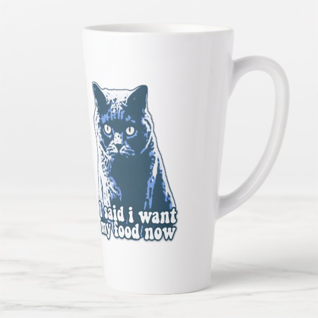 Funny angry cat meme for cat persons and owners latte mug (Right)