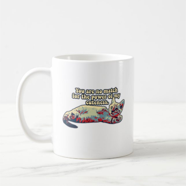 Funny angry cat meme for kitten owners & cat lover coffee mug (Left)
