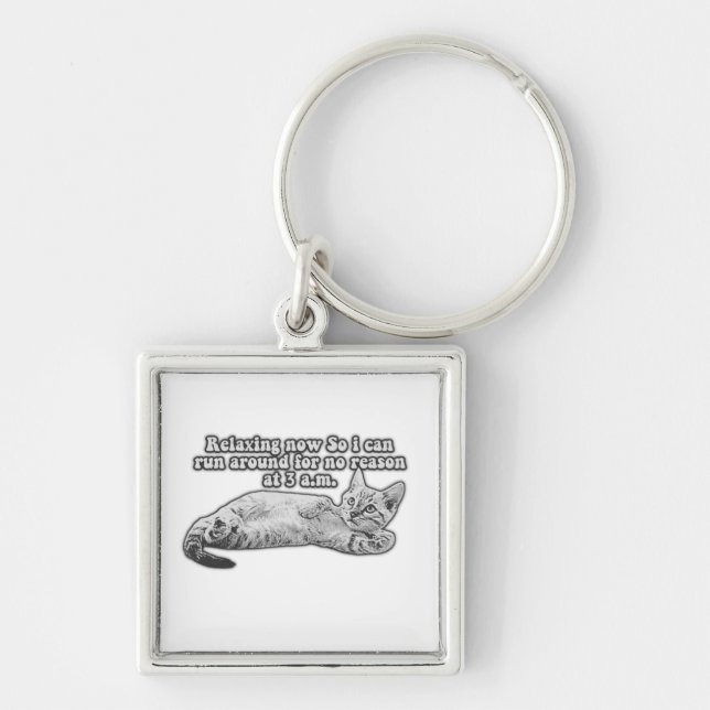 Funny angry cat meme for kitten persons &cat owner key ring (Front)