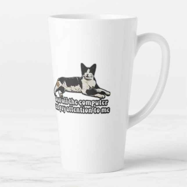 Funny angry cat meme for kitty lovers and owners latte mug (Right)