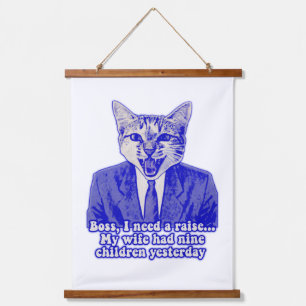 Funny angry cat meme for kitty lovers  hanging tapestry