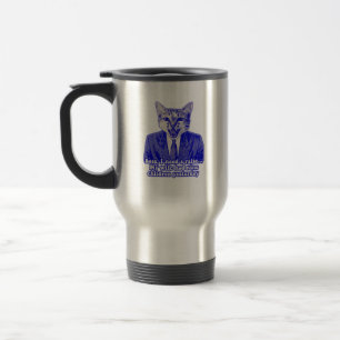 Funny angry cat meme for kitty lovers travel mug