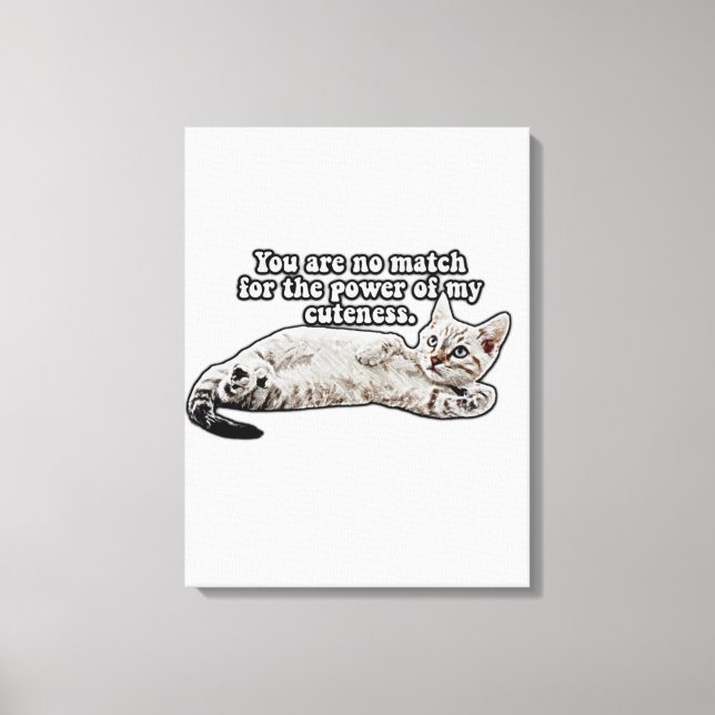 Funny angry cat meme for kitty owners and lovers canvas print (Front)