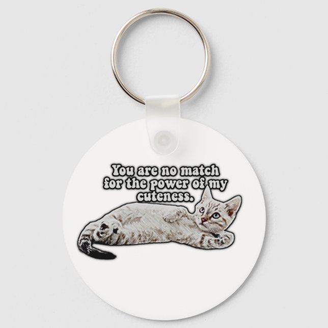 Funny angry cat meme for kitty owners and lovers key ring (Front)