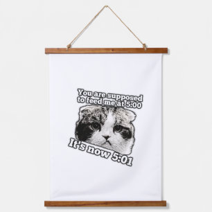 Funny angry cat meme for kitty owners  hanging tapestry
