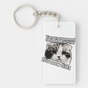 Funny angry cat meme for kitty owners key ring