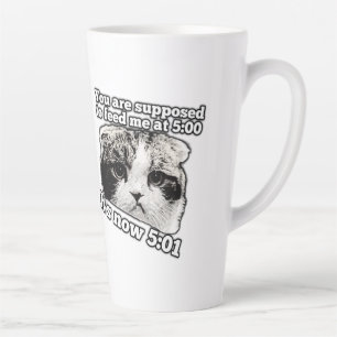 Funny angry cat meme for kitty owners latte mug