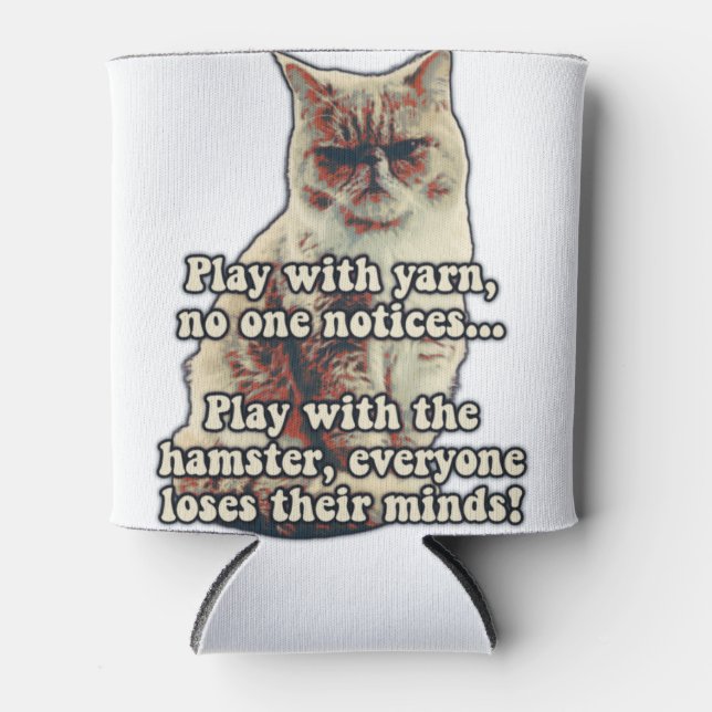 Funny angry cat meme for kitty persons &cat lovers can cooler (Front)
