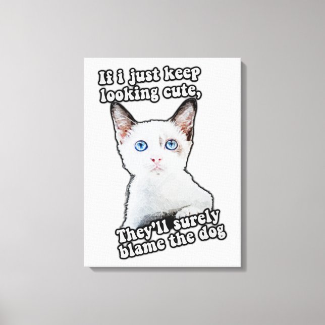 Funny angry cat meme for kitty persons &cat owners canvas print (Front)