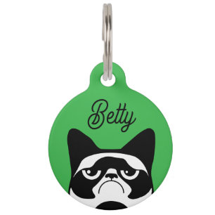 Funny Angry Cat Pet Tag