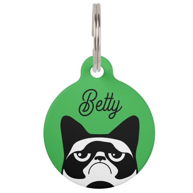 Funny Angry Cat Pet Tag (Front)